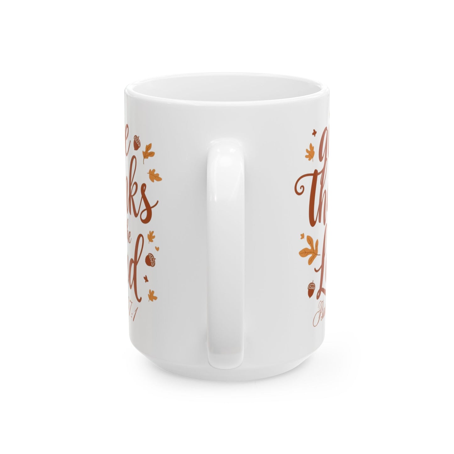 Give Thanks to the Lord Psalm 107:1 Fall Mug – Christian Gratitude Cup | Faith Gift, 15oz