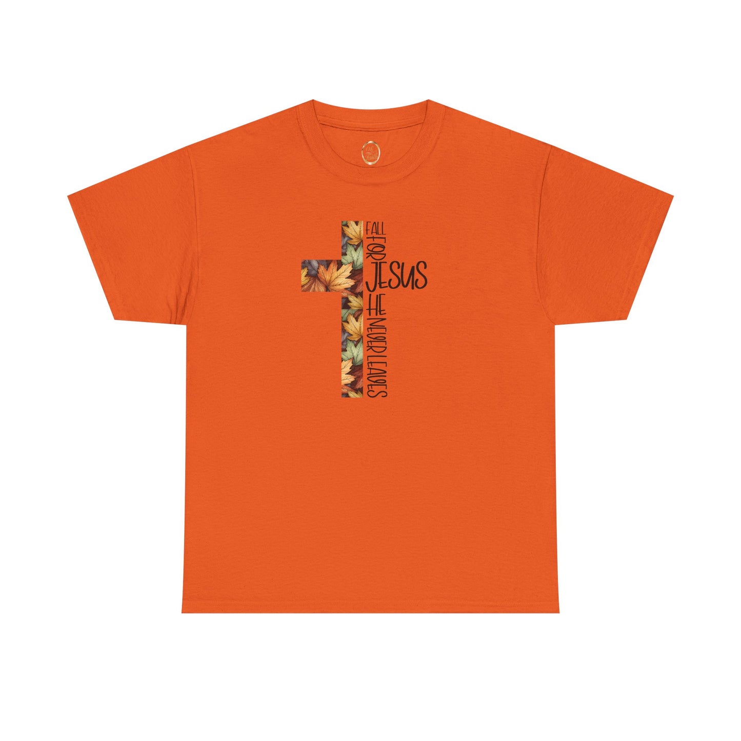 Fall for Jesus Christian T-Shirt – Faith Cross Graphic Tee with Autumn Leaves