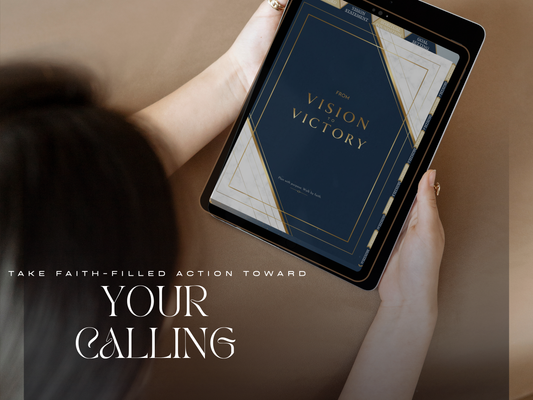 From Vision to Victory: Christian Digital Planner for God-Given Goals (Undated, Editable in Canva, 80+ Pages, Hyperlinked)